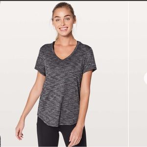 Lululemon  Meant To Move Tee
Heathered Black  Short Sleeve size 4 Tshirt shirt